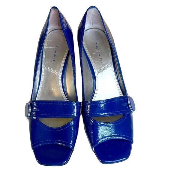 Tahari Billie 2 Patent Leather Peep Toe Pump. Royal blue Cobalt blue - Picture 2 of 8